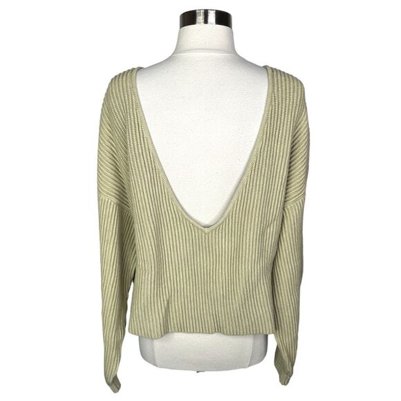 Lunya Soft Green Cozy Cotton Silk Reversible Pullover - Size Medium - Picture 6 of 8